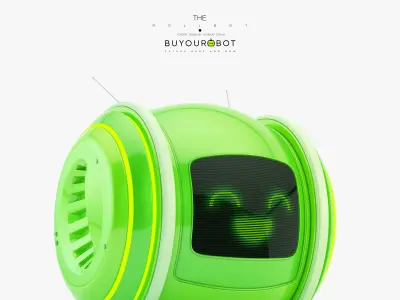 Cute rolling bot toy IX 3D model