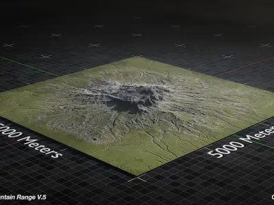 Volcano Mountain Range Version 5 3D model