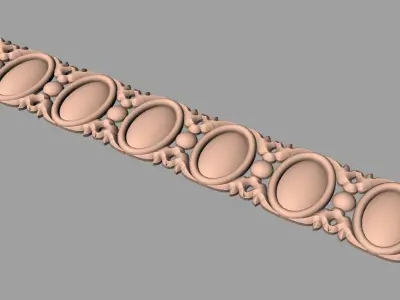 Door flower 3D relief STL Model for CNC woodworking carving E321 3D model