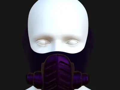 Gas mask helmet 3d model scifi Low-poly  Low-poly 3D model