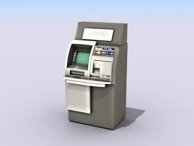 ATM - Automated Teller Machine  Low-poly 3D model