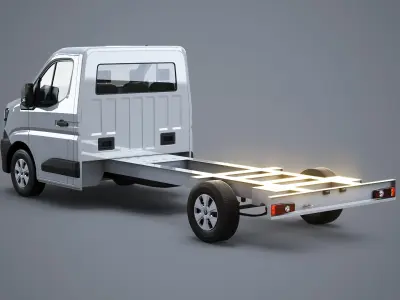  Renault Master 2025 Chassis Cab - Realistic PBR Textured 3D Model 