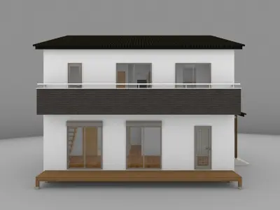 House model for background 25 Low-poly 3D model