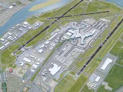 Vancouver Airport 12km Low-poly 3D model