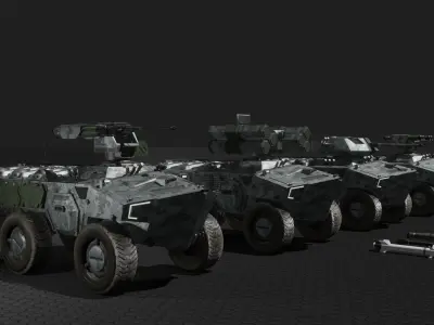 Sci-fi APC Collection 3D model