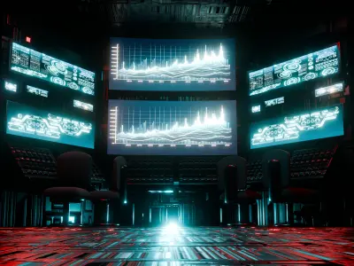 sci-fi desk scene environment 3D model