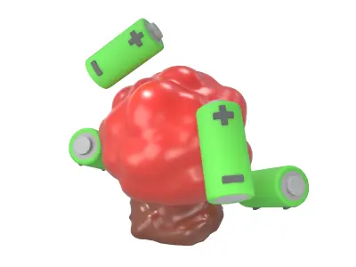 Battery Explosion Icon v1 002 Low-poly 3D model