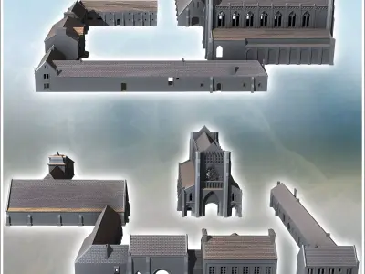 Set of buildings of the Abbey of Notre-Dame dArdenne Calvados No 3D print model