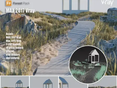 Beach scene A 3D model