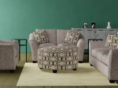 Living room set Low-poly 3D model