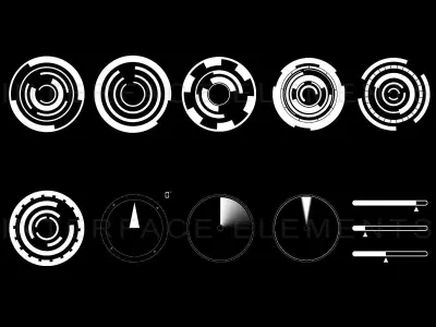 Sci-Fi Interface elements 3D model