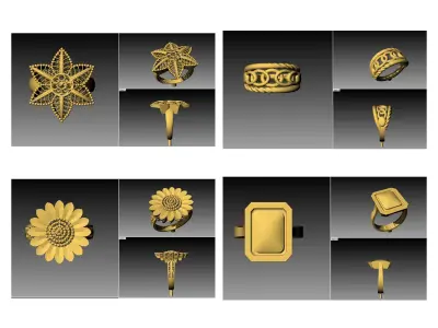 300 LIGHT WEIGHT LADIES RINGS LATEST DESIGNS STL  3D print model