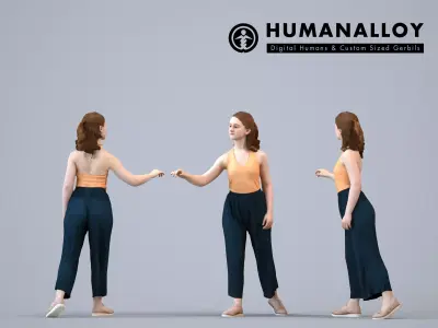 Basics0309 - A set containing 5 models of male and female 3D model