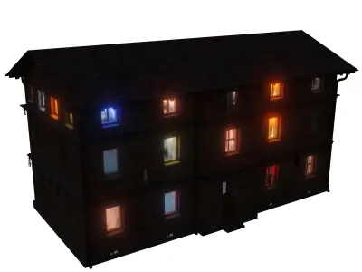 Urban City building 02 Low poly two versions Low-poly 3D model