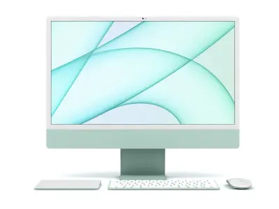 Apple iMac 24 inch 2021 Green Low-poly 3D model