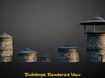 Kham Sentinel - Tibeto Mongolian Outpost Environment Kit Low-poly 3D model