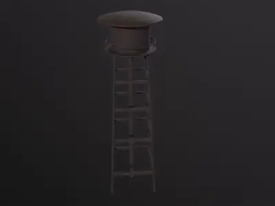 Water Tower 3D Model Low-poly 3D model buy