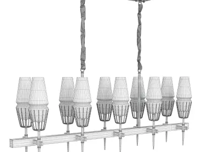 FASHION BRASS LINE CHANDELIER 2 Low-poly 3D model