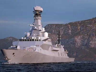  UK Stealth Naval Ship Type 26 Grey Rigged 