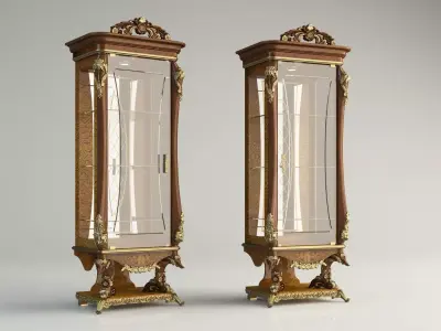 cabinet with glass doors 3D model 3D model