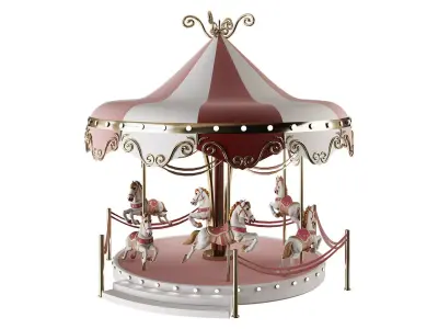 Carousel with horses 3D model