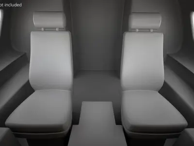  Trijet Passenger Aircraft on Gear White Rigged for Cinema 4D 