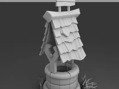 water well 3d model Low-poly 3D model