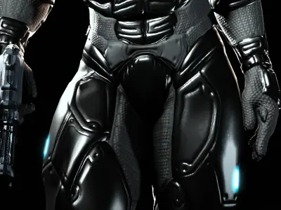 Space Moon Guardian Warrior Low-poly 3D model