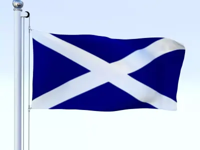 Animated Scotland Flag Low-poly 3D model