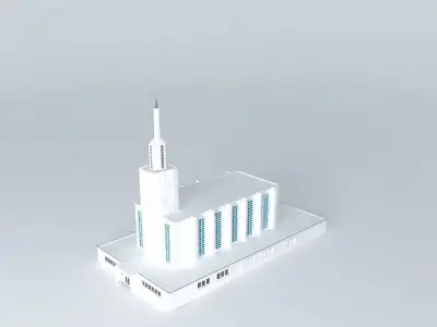 LDS. Templo Mormon, Hamilton New Zealand ,11 th operating temple Free 3D model