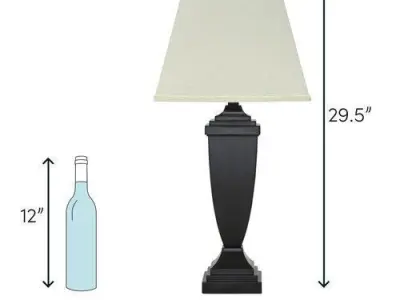 Pershore Dark Bronze Table Lamp Light Set 3D model