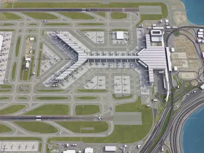 Hong Kong - International Airport - HKG Low-poly 3D model