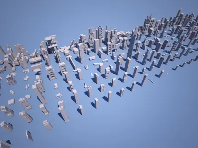 futuristic architecture set 21 - 360 items 3D model
