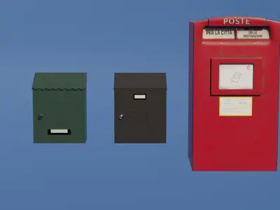 Postbox Low-poly 3D model