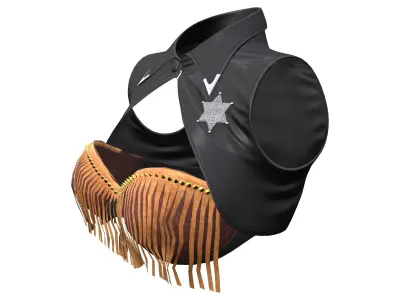 Cowgirl Sheriff Bolero With Tassels Top Low-poly 3D model