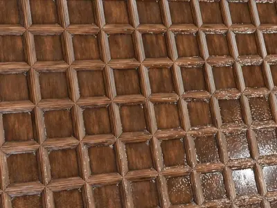 Classic Coffin-Panel Dark Oak Wood Tiles PBR Seamless Texture