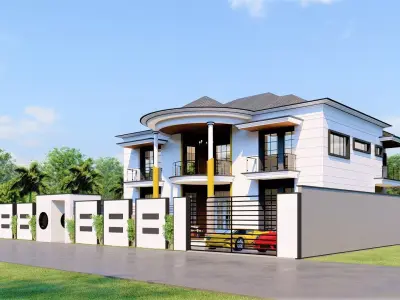 DUPLEX house design in philippines 3D model