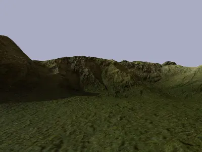 Terrain mountain Low-poly 3D model