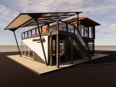 Container coffee shop-18 3D model