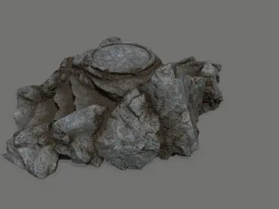 Ladder Ruin Low-poly 3D model 5