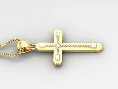 High Cross Pendant Light Gold 18K 4CP081 3D print model