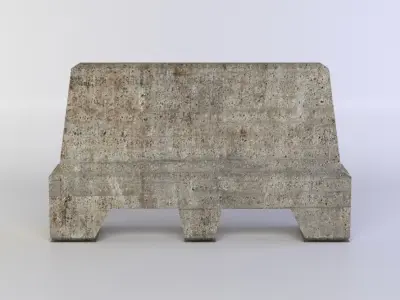 Masonry barrier Low-poly 3D model