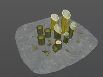 Japanese Bamboo Lanterns 3D model
