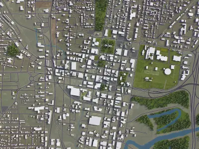 Jackson - Mississippi Low-poly 3D model