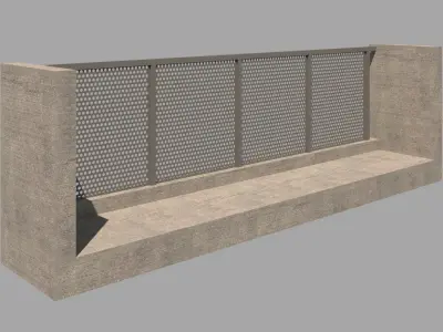 Metal Perforated Railing Free 3D model