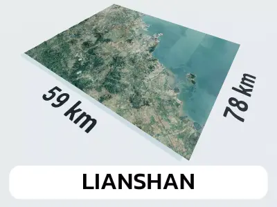 Lianshan China City Landscape 3D Model 3D model