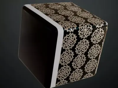 Stylized Snowflake Grid Metal Panel PBR Seamless Texture