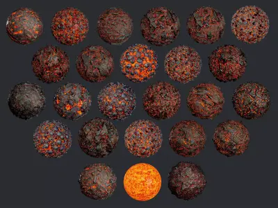 25 Lava Ground Terrain Seamless PBR Texture Pack Texture