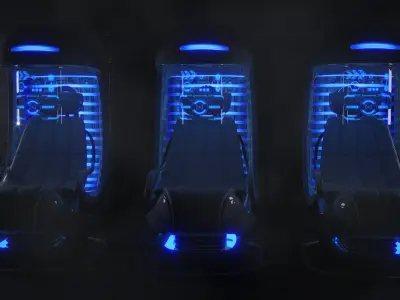 Sci Fi Capsule Control Center Low-poly 3D model