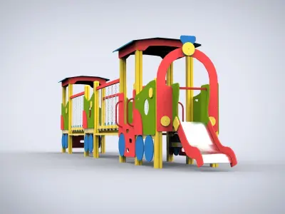 Playground for kids 3D model 11